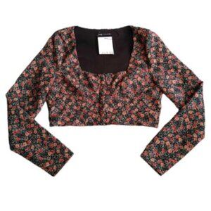 NWOT Zara Floral Print Bustier Crop Top